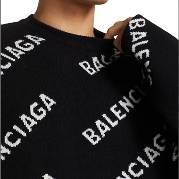 Balenciaga All Over Logo Sweater
